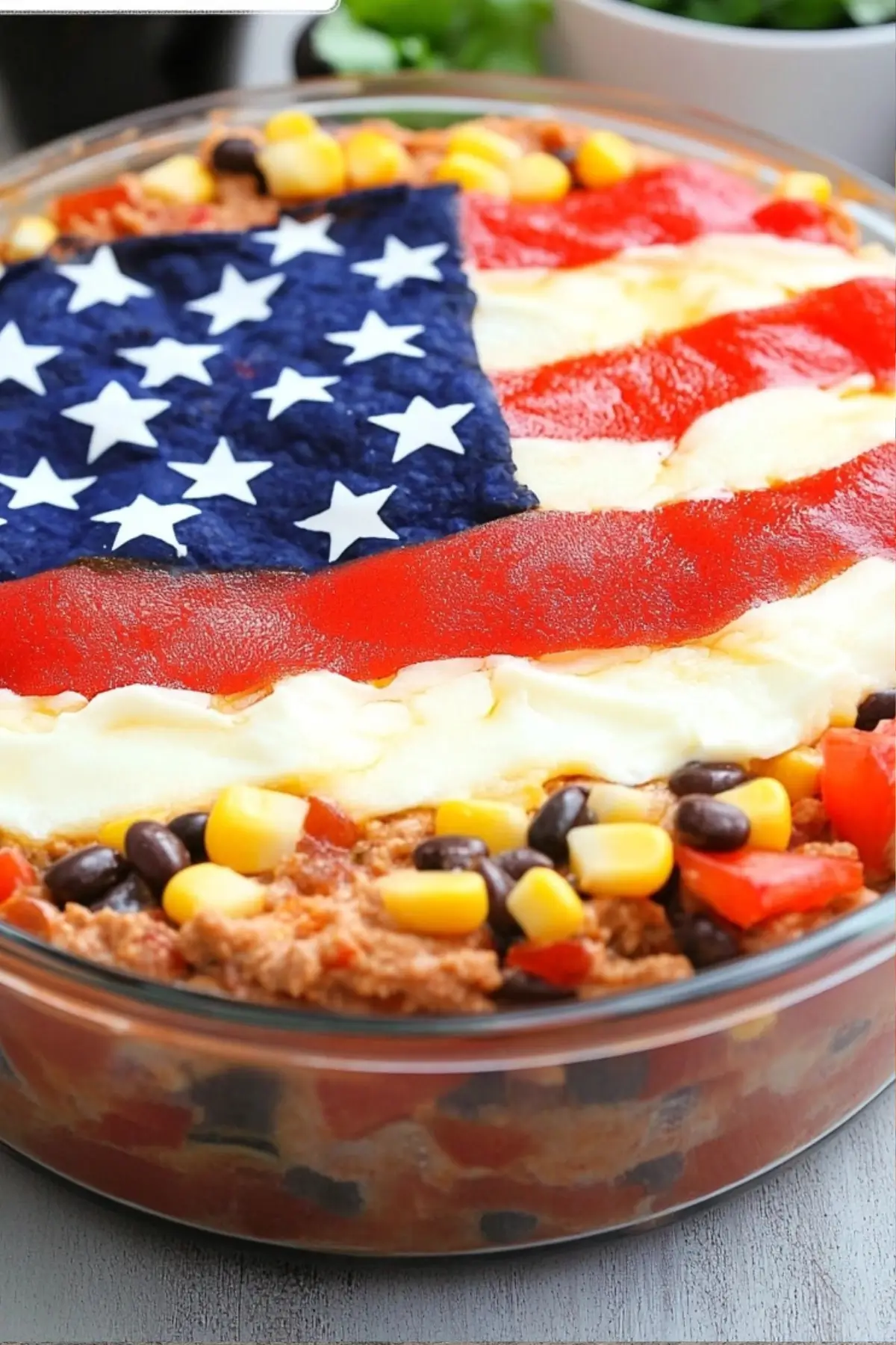 American Flag Layered Taco Dip