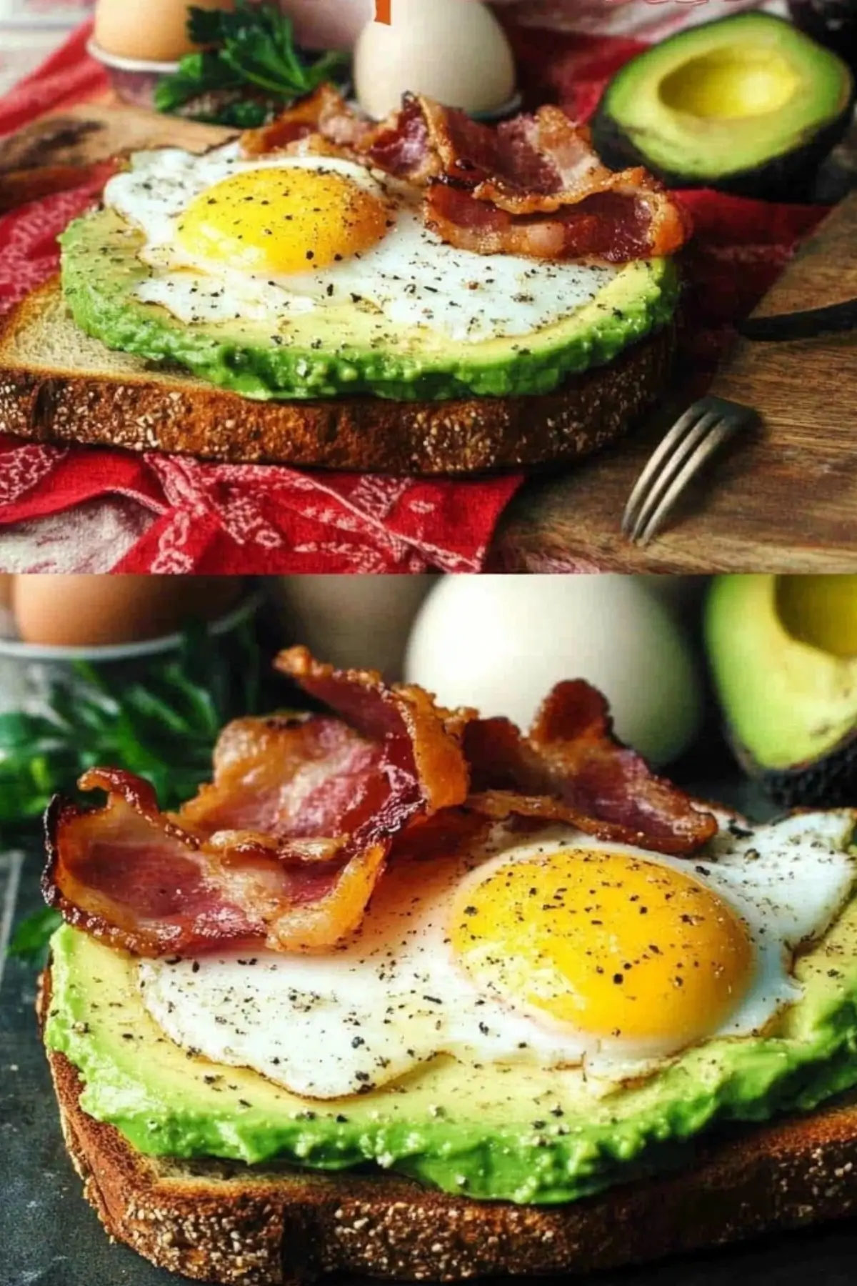 Avocado Toast with Bacon and Egg