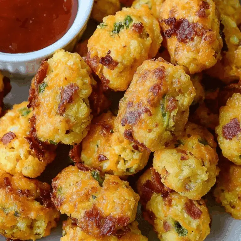 Bacon Cheddar Cauliflower Tots - Crispy low-carb recipe