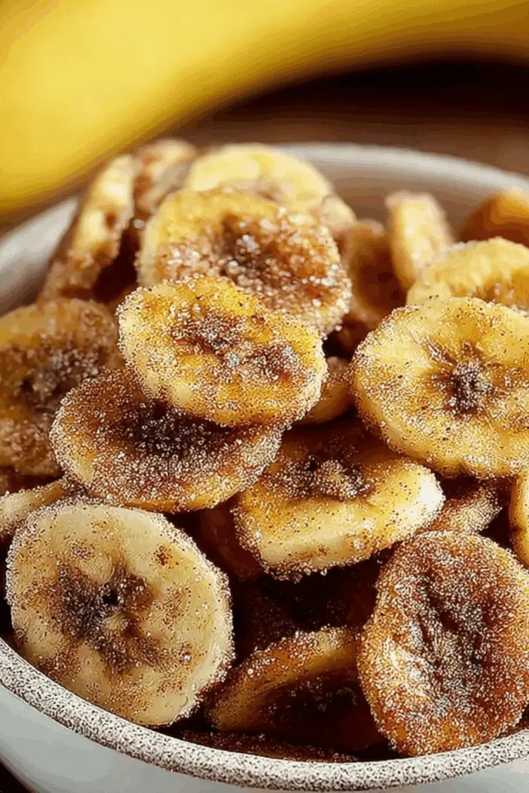 Cinnamon-Sugar Air Fryer Banana Chips crispy snack recipe