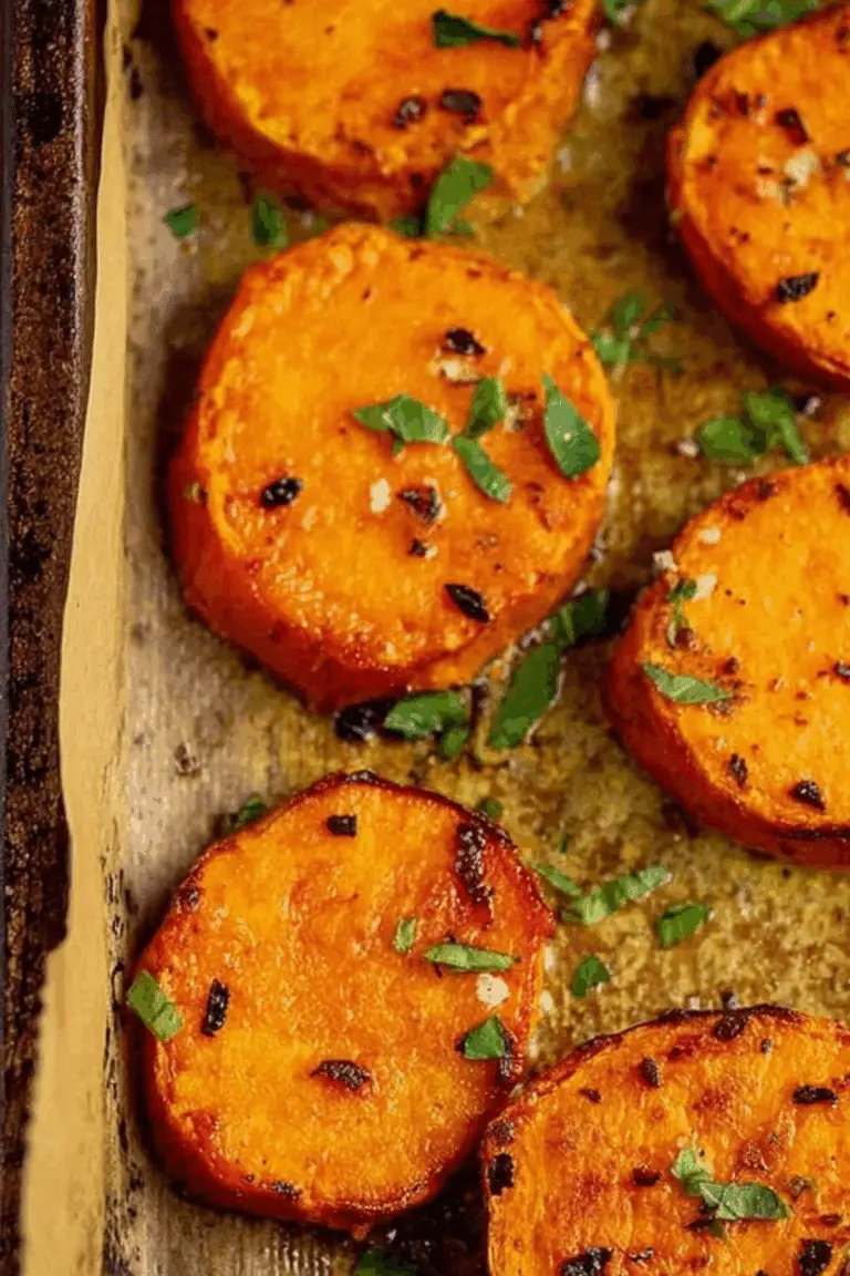 Garlic Butter Roasted Sweet Potatoes