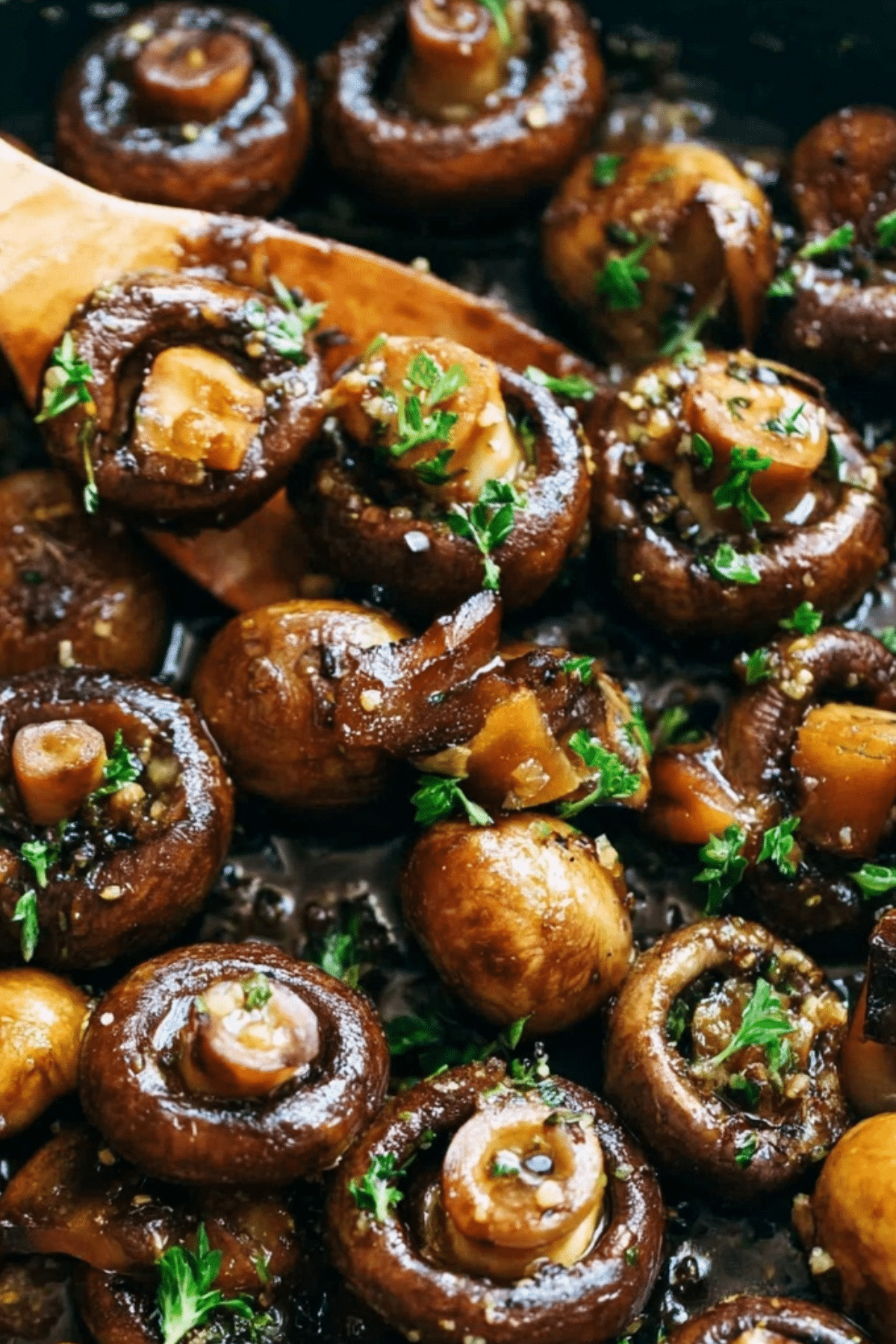 Honey Balsamic Garlic Mushrooms served as a flavorful side dish