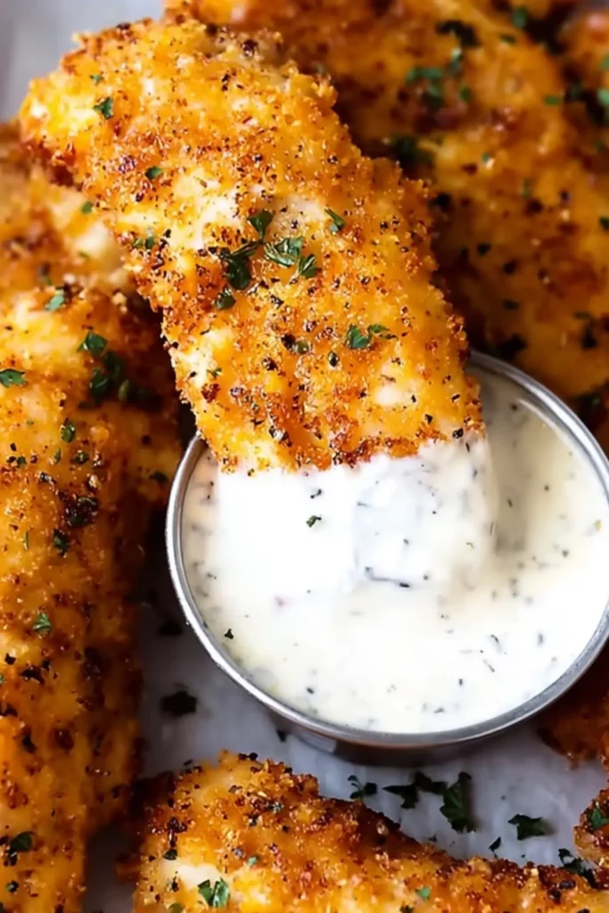 Keto Chicken Tenders crispy golden coating