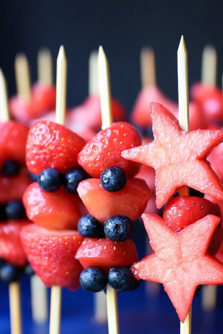 Patriotic Fruit Kabob Skewers