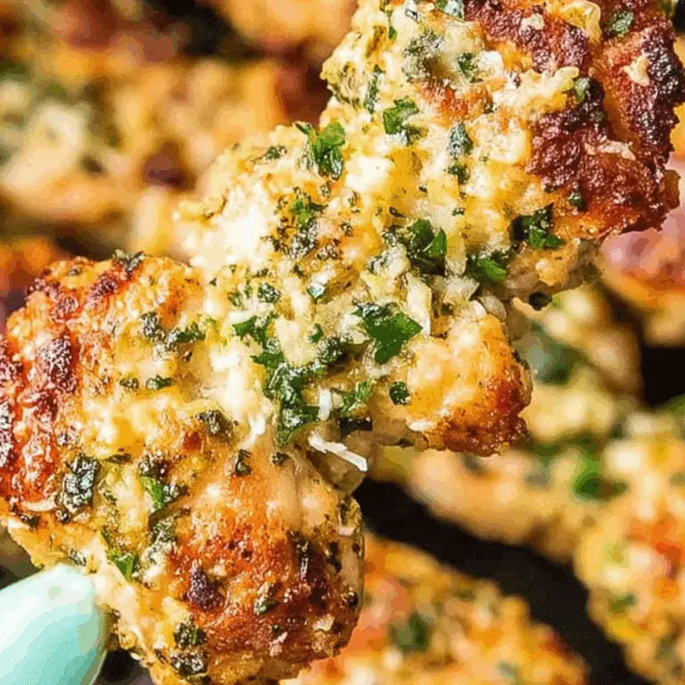 Air Fryer Garlic Parmesan Chicken Skewers with buttery garlic glaze