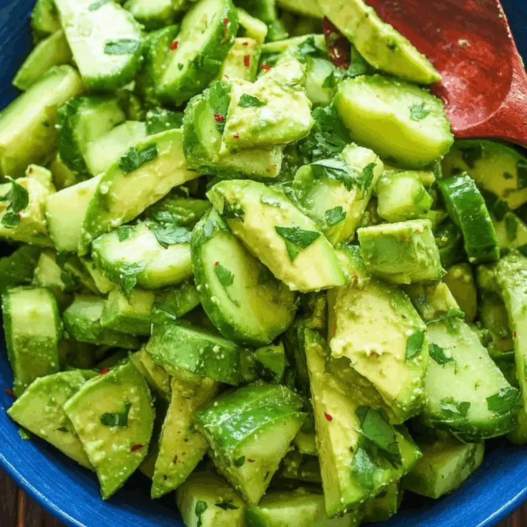 Avocado Cucumber Salad - A refreshing, healthy recipe with creamy avocado and crisp cucumbers.