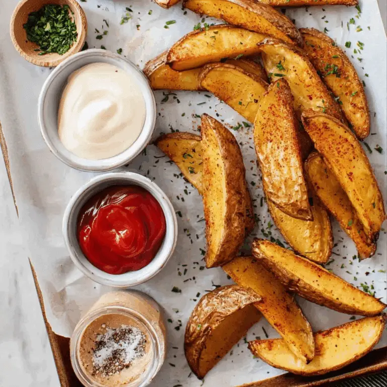 Crispy Baked Potato Wedges on a plate