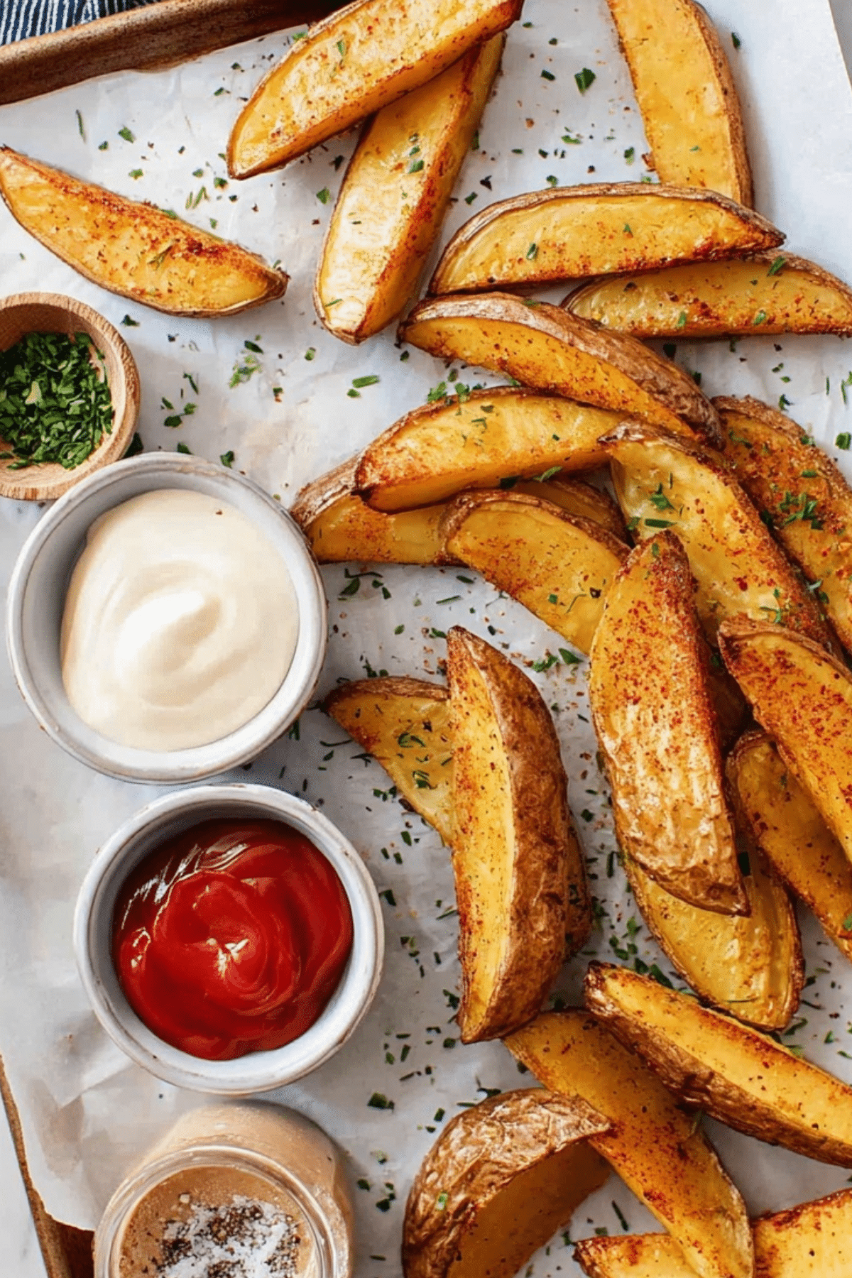 Crispy Baked Potato Wedges on a plate