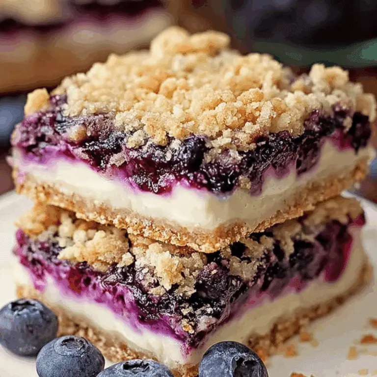 Blueberry Crisp Cheesecake Bars – Best 3-Layer Treat