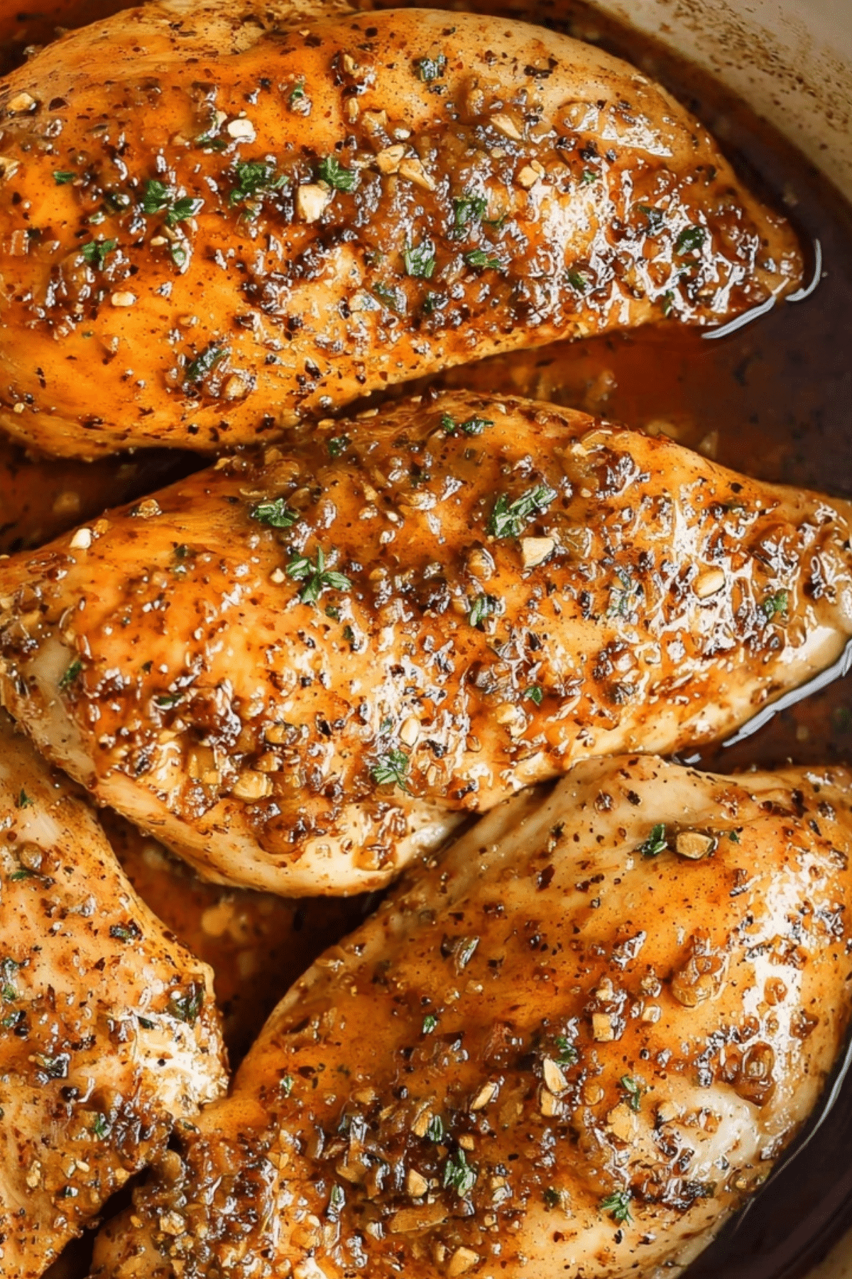 Brown Sugar Garlic Chicken baked with sweet garlic glaze