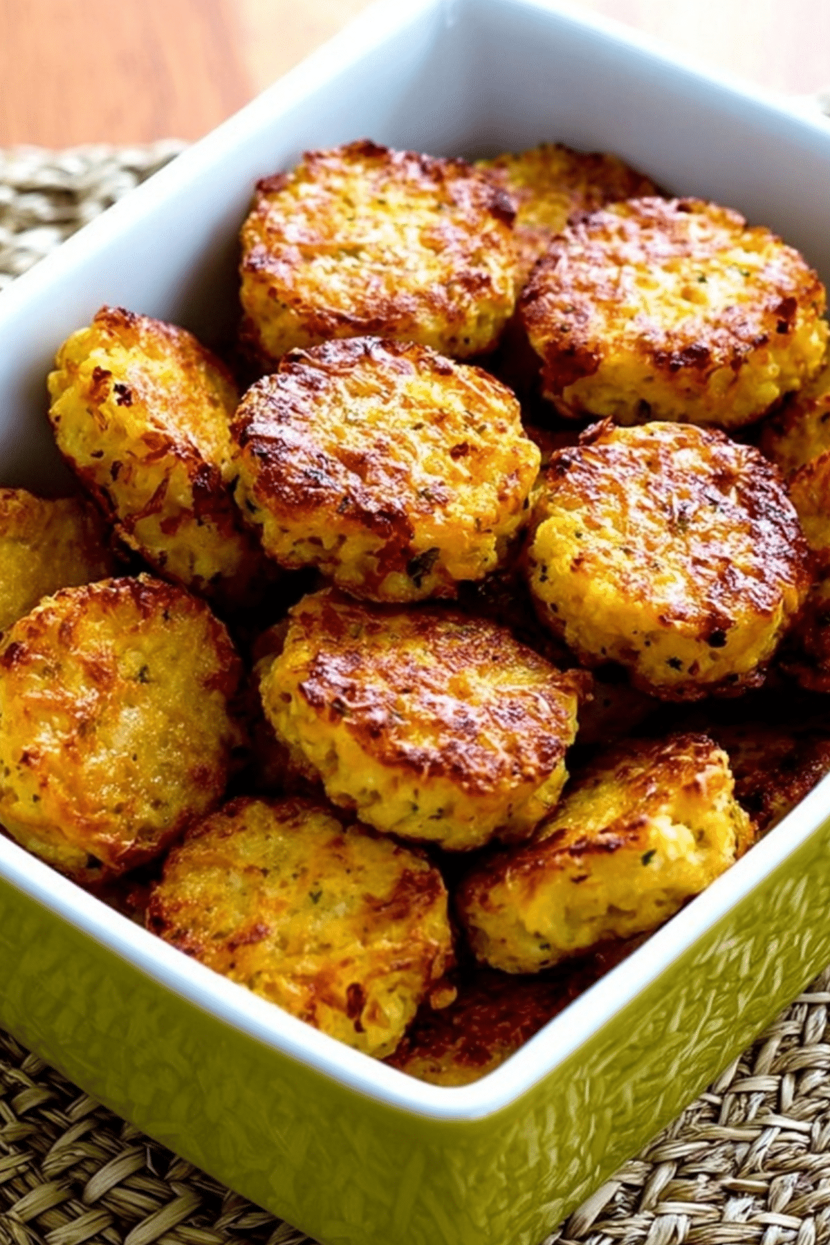 Cheesy Baked Cauliflower Tots served golden and crispy