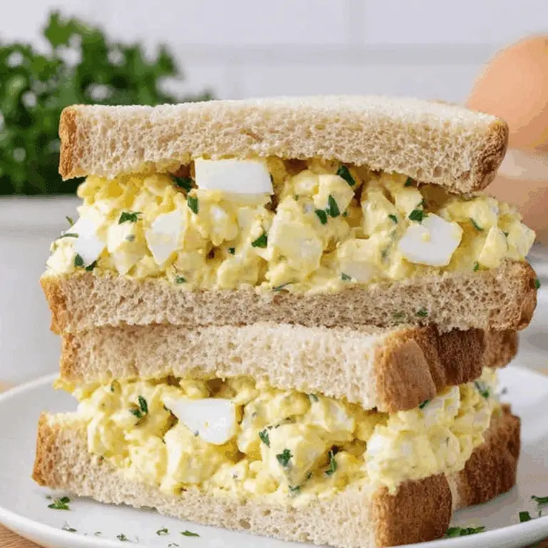 Classic Egg Salad Sandwich with creamy filling on bread
