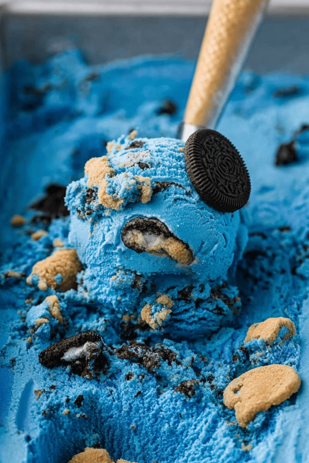 Cookie Monster Ice Cream with Oreos and Chips Ahoy