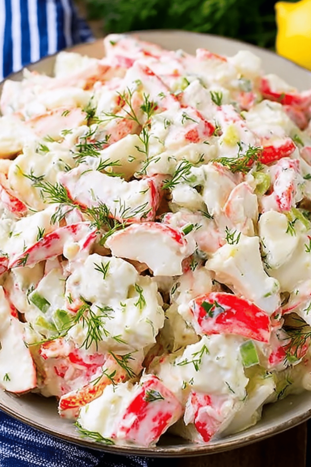 Creamy crab salad recipe served in lettuce cups