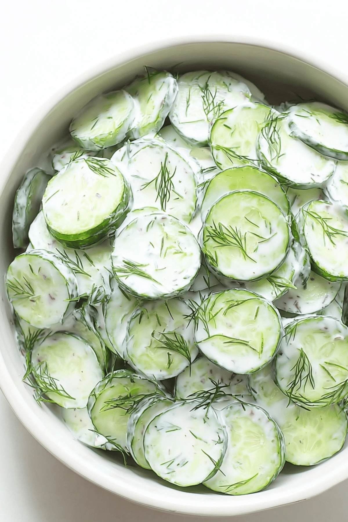 creamy cucumber yogurt salad with dill and lemon