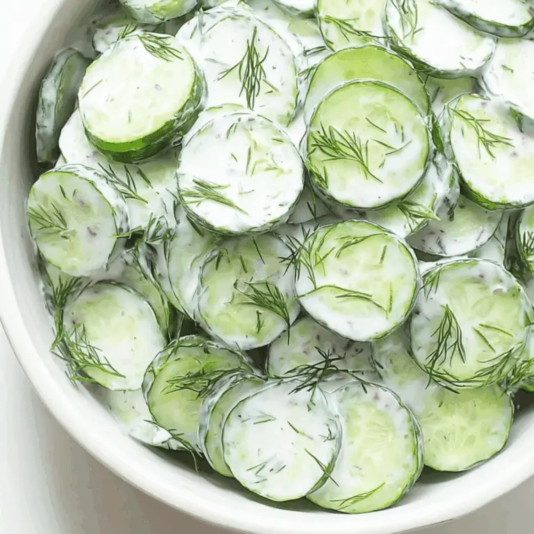 creamy cucumber yogurt salad with dill and lemon