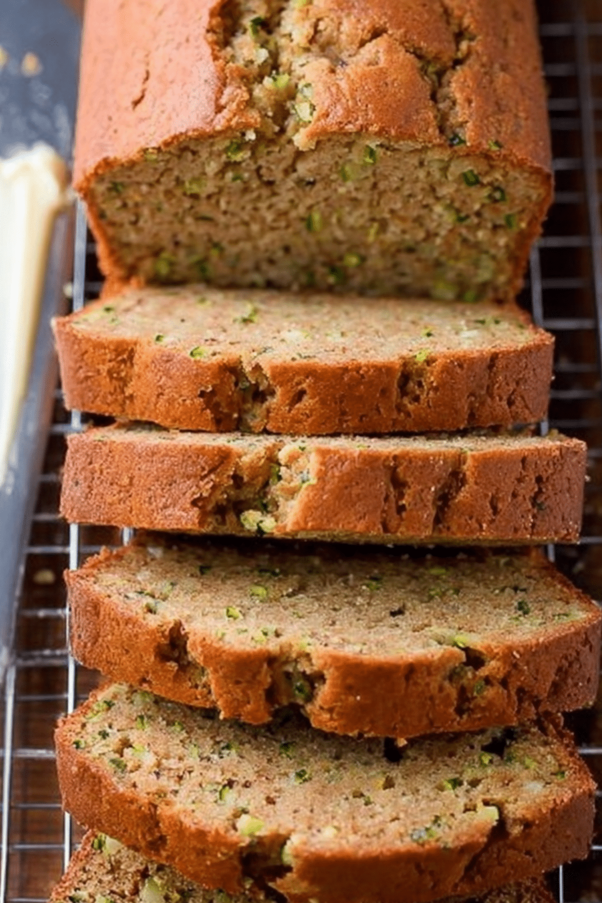 Greek Yogurt Zucchini Bread fresh from the oven, healthy and moist
