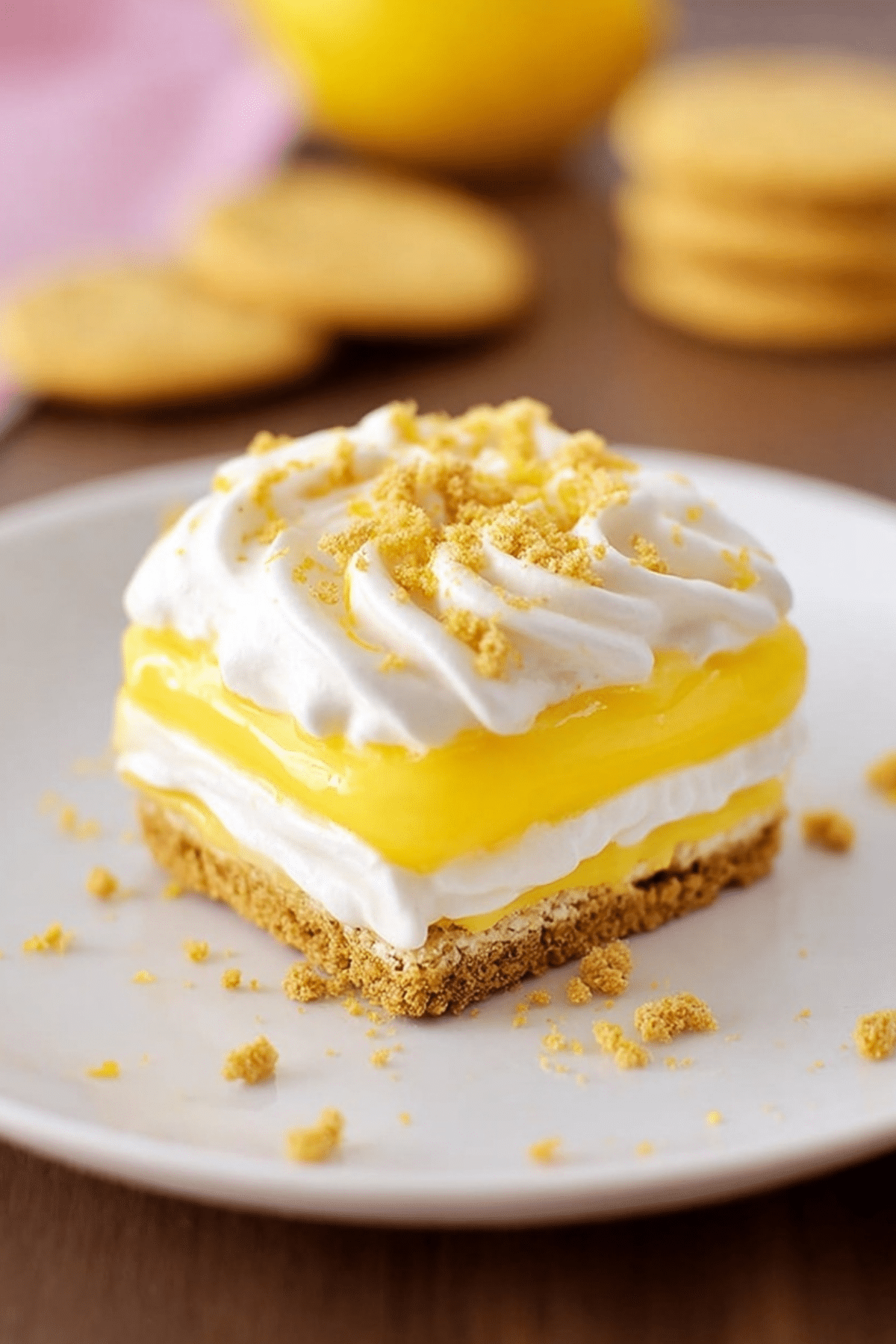 Heavenly Lemon Oreo layered dessert with creamy lemon filling