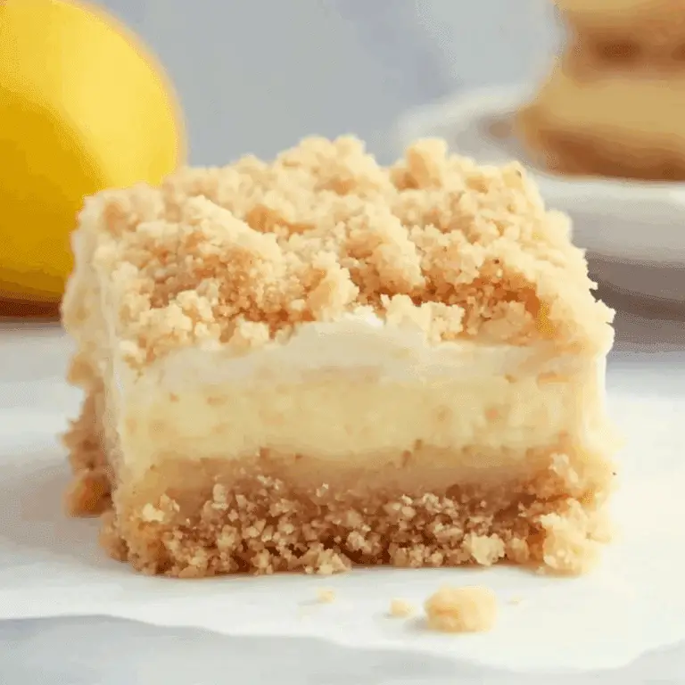 Lemon Cheesecake Crumb Bars with a crumbly oat topping and creamy lemon filling