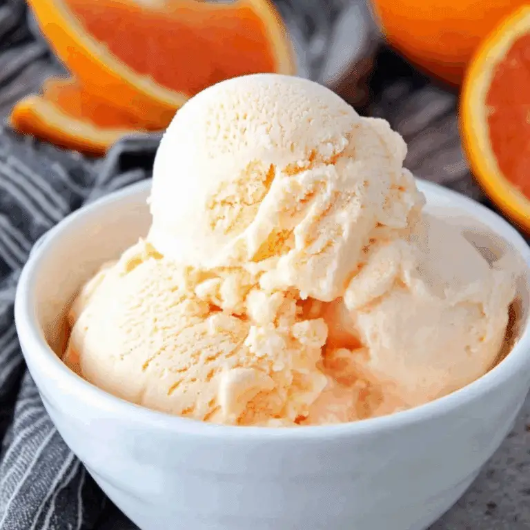 Orange Creamsicle Ice Cream served in a bowl