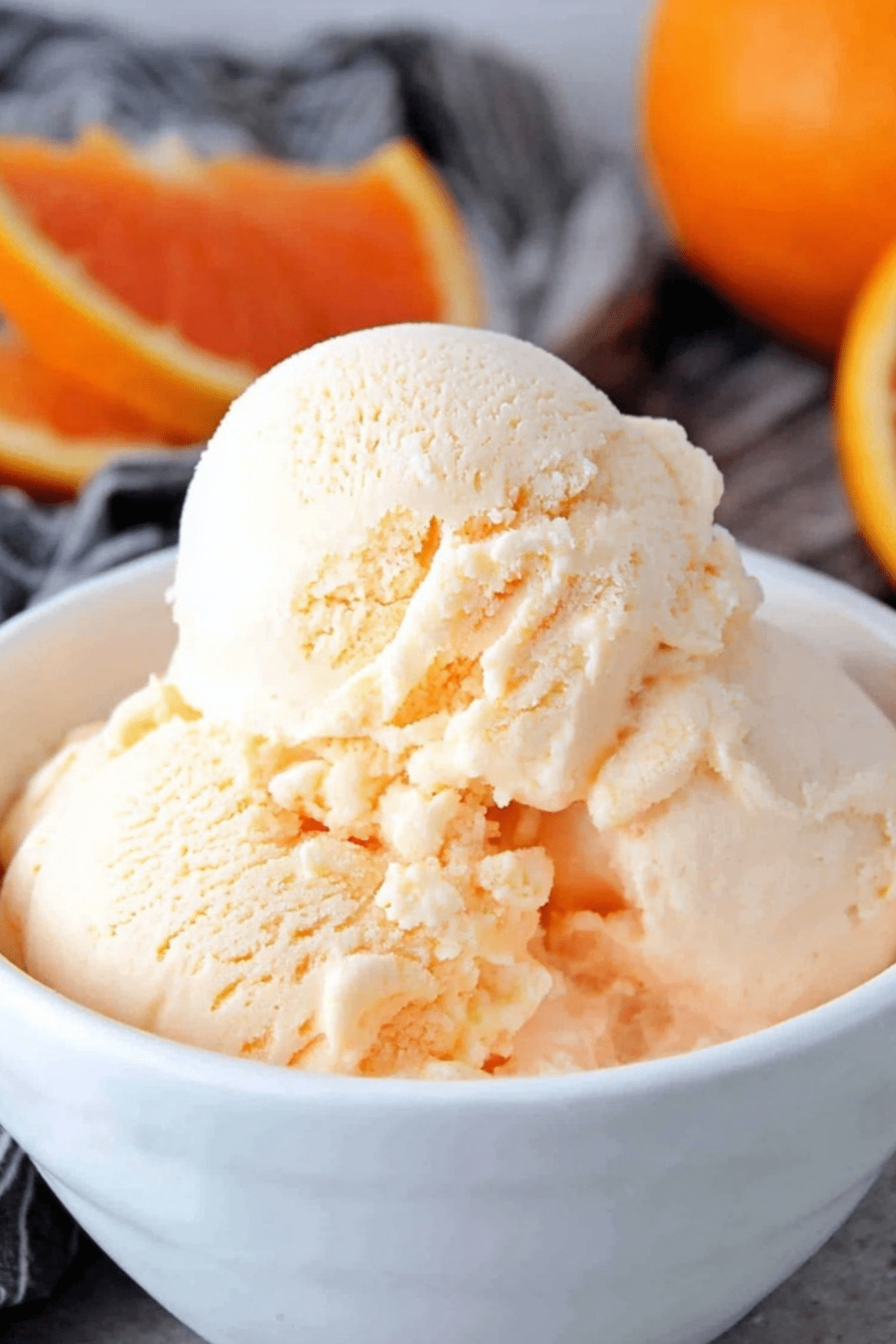 Orange Creamsicle Ice Cream served in a bowl