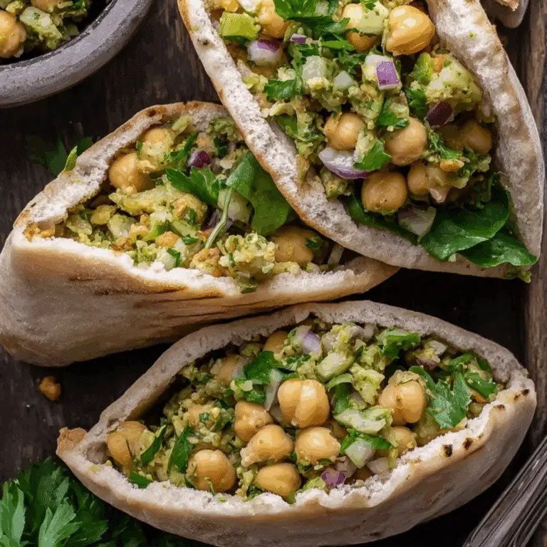 Smashed Chickpea Salad Stuffed Pitas – Easy & Healthy Recipe