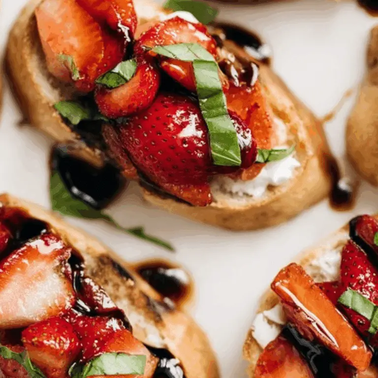 Strawberry Bruschetta with ricotta and balsamic