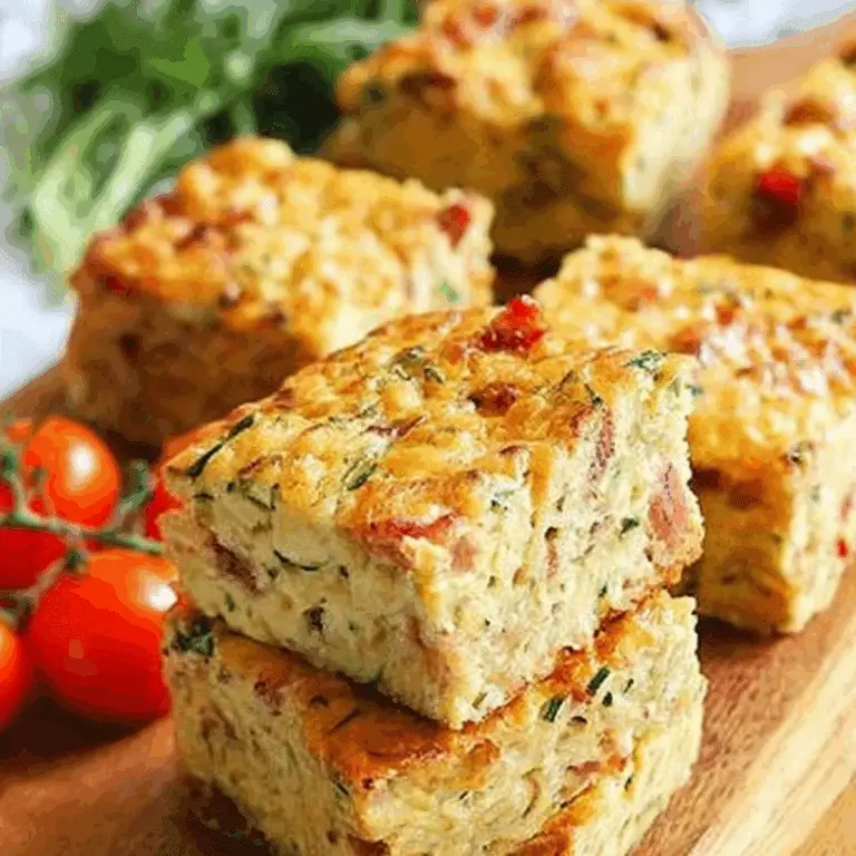 Zucchini and Bacon Slice served hot, healthy recipe