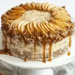 apple cardamom cake with caramel pecan butter frosting