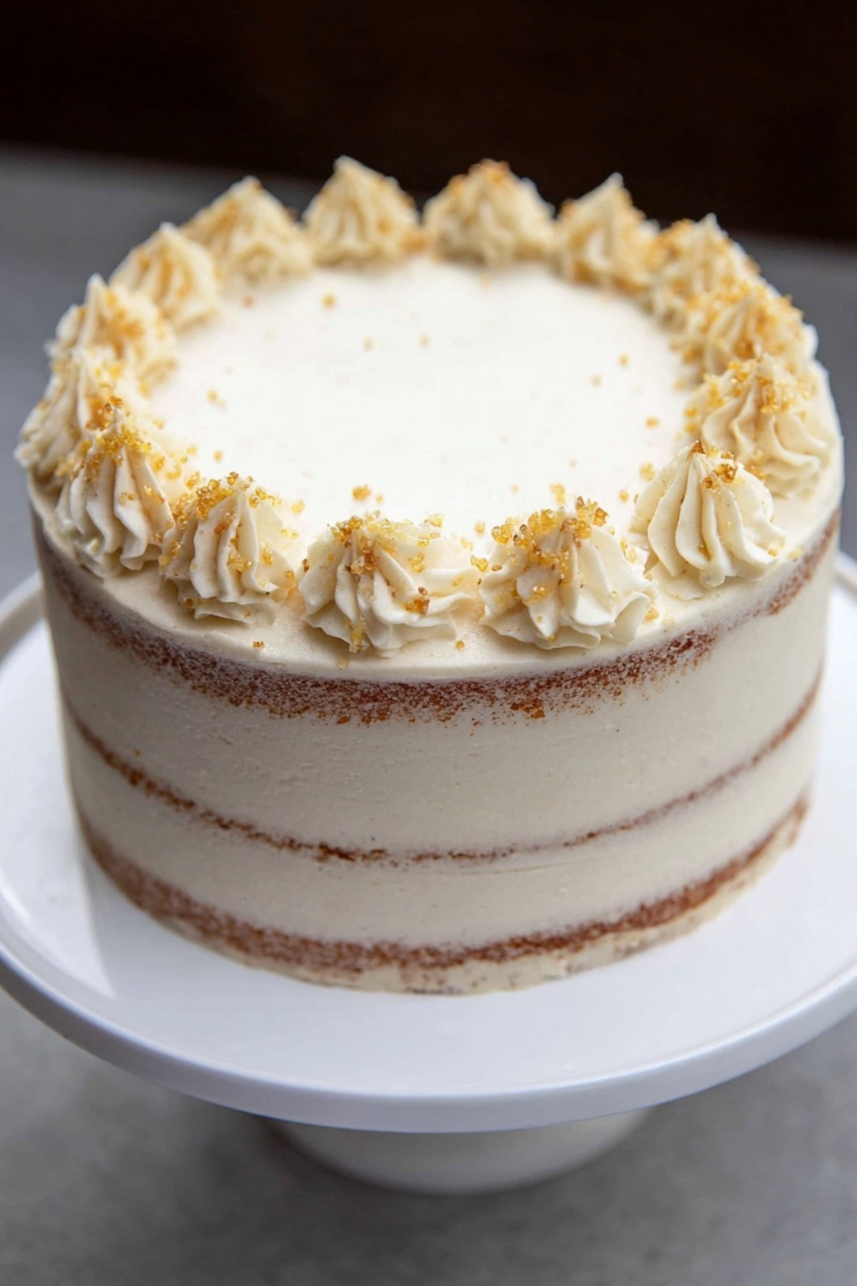 Apple Cider Layer Cake with creamy apple buttercream and apple filling