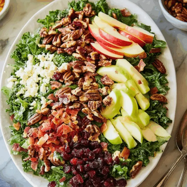 Apple Cranberry Pecan Salad with crispy bacon and candied pecans