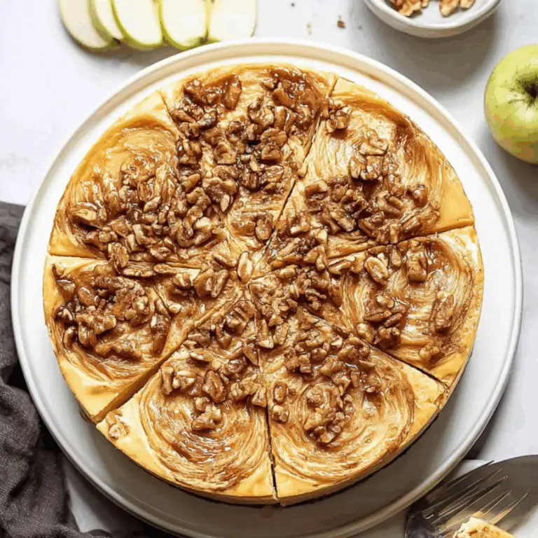 autumn cheesecake with spiced apples and pecans