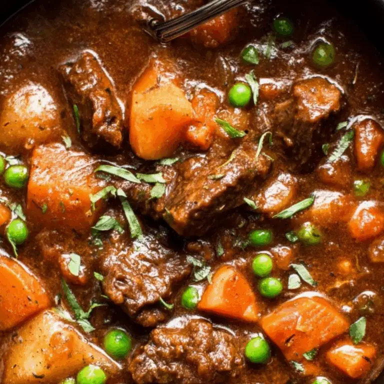 Beef Stew Recipe with tender beef and vegetables in a rich broth