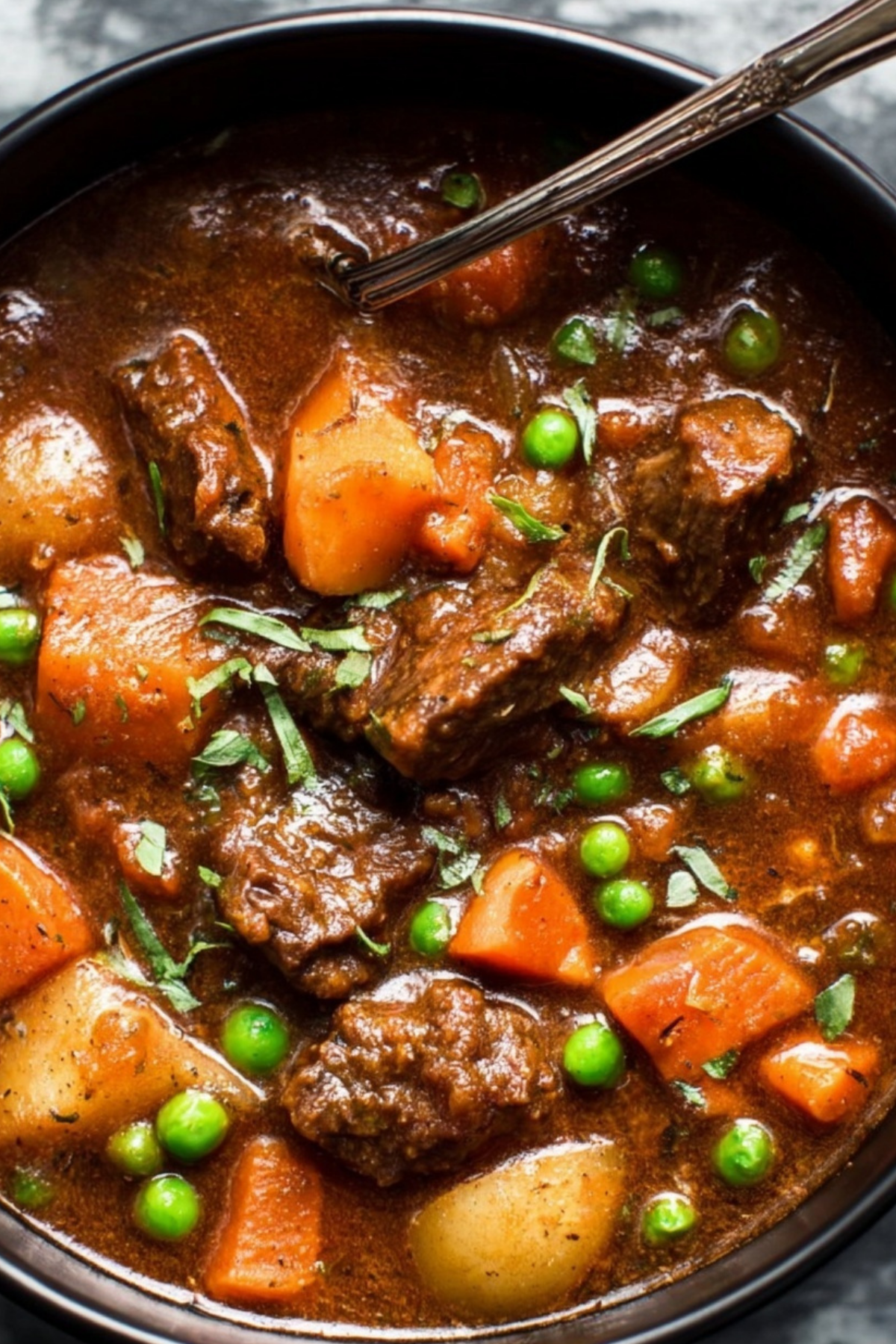Beef Stew Recipe with tender beef and vegetables in a rich broth