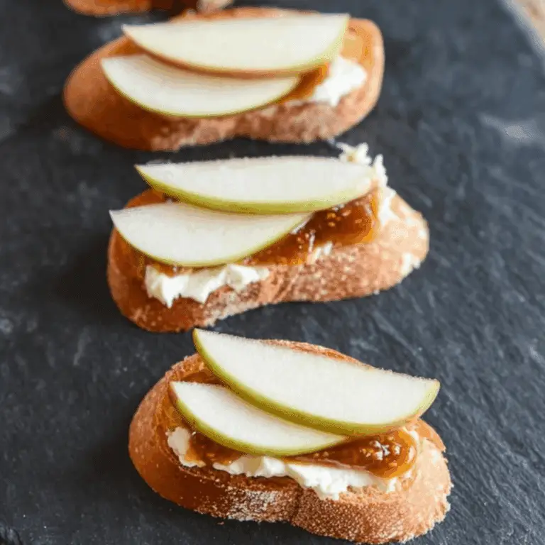 Brie Apple and Fig Crostini Appetizer