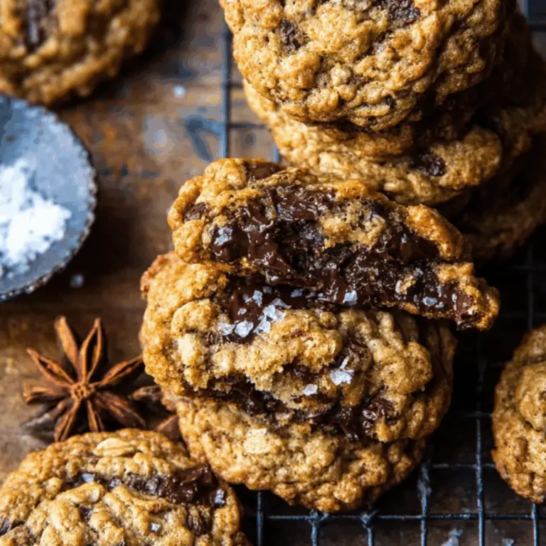chewy pumpkin oatmeal chocolate chip cookies on a baking tray