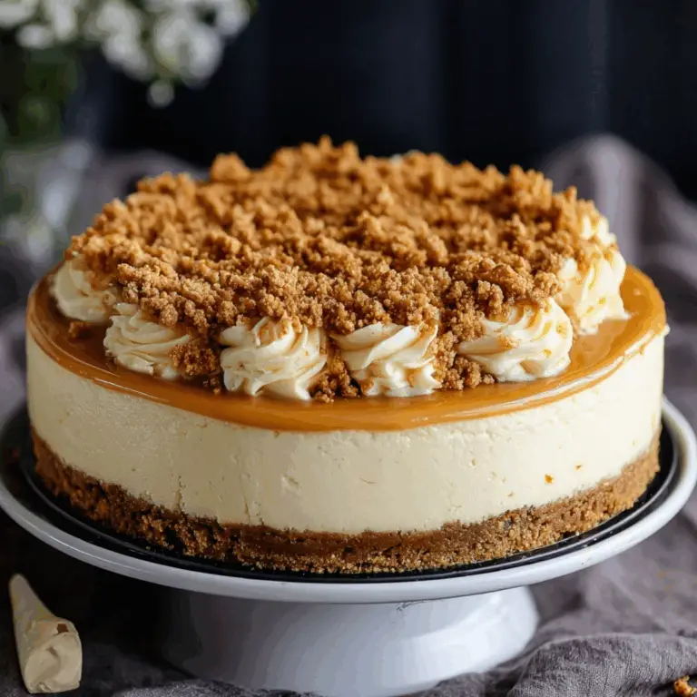 Butterscotch Cheesecake with a Buttery Crumble, a creamy dessert with a golden topping