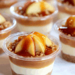 Caramel Apple Dessert Cups with salted caramel mousse and cinnamon apples