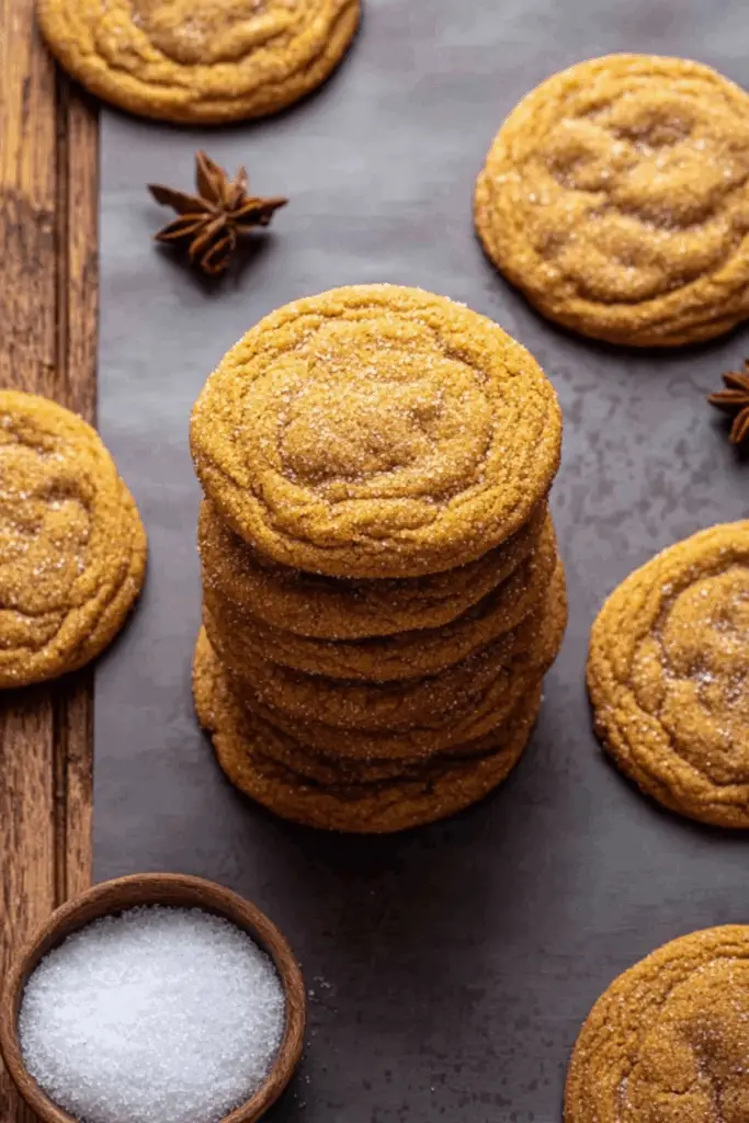 Chewy Pumpkin Cookies with spiced sugar topping