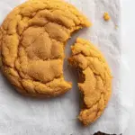 Chewy Pumpkin Snickerdoodles cookie rolled in cinnamon sugar