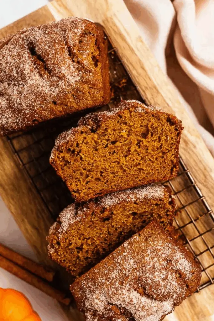 Cinnamon Swirl Pumpkin Bread Mini Loaves recipe with cinnamon sugar swirl topping