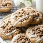 Coffee Cake Cookies with cinnamon streusel and vanilla icing