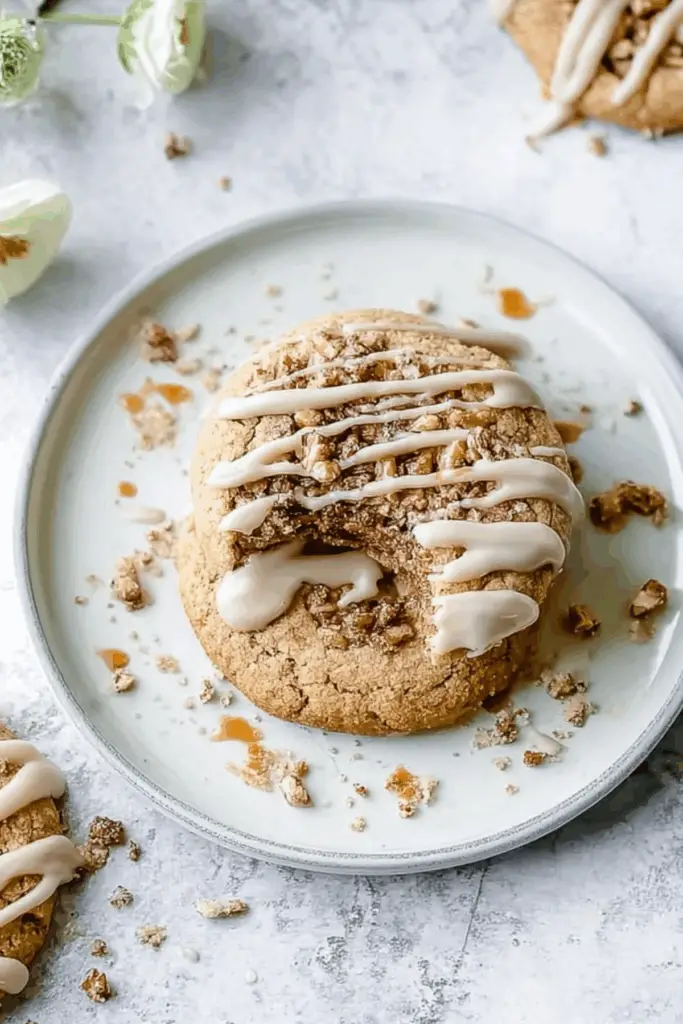 Coffee Cake Cookies with cinnamon streusel and vanilla icing