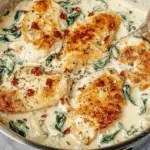 Creamy Boursin Chicken served with vegetables and a creamy sauce