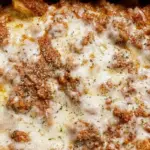 Crock Pot Baked Ziti recipe with melted cheese and pasta