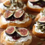 Fig and Pumpkin Seed Bruschetta on toasted French bread