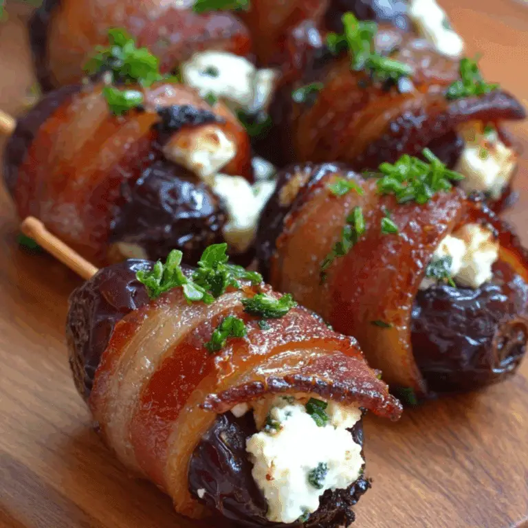 Goat Cheese Stuffed Bacon Wrapped Dates appetizer"