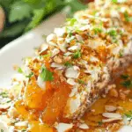 Honey apricot and almond goat cheese spread on crackers and fruit