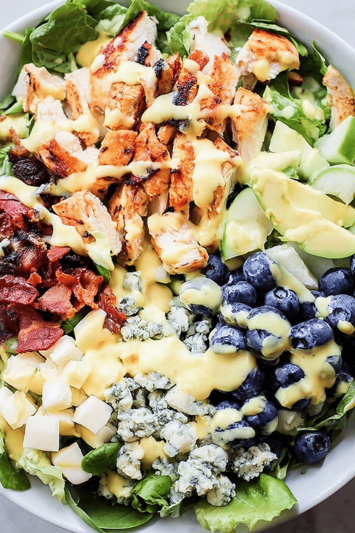 Honey Mustard Chicken Salad with grilled chicken and fresh toppings