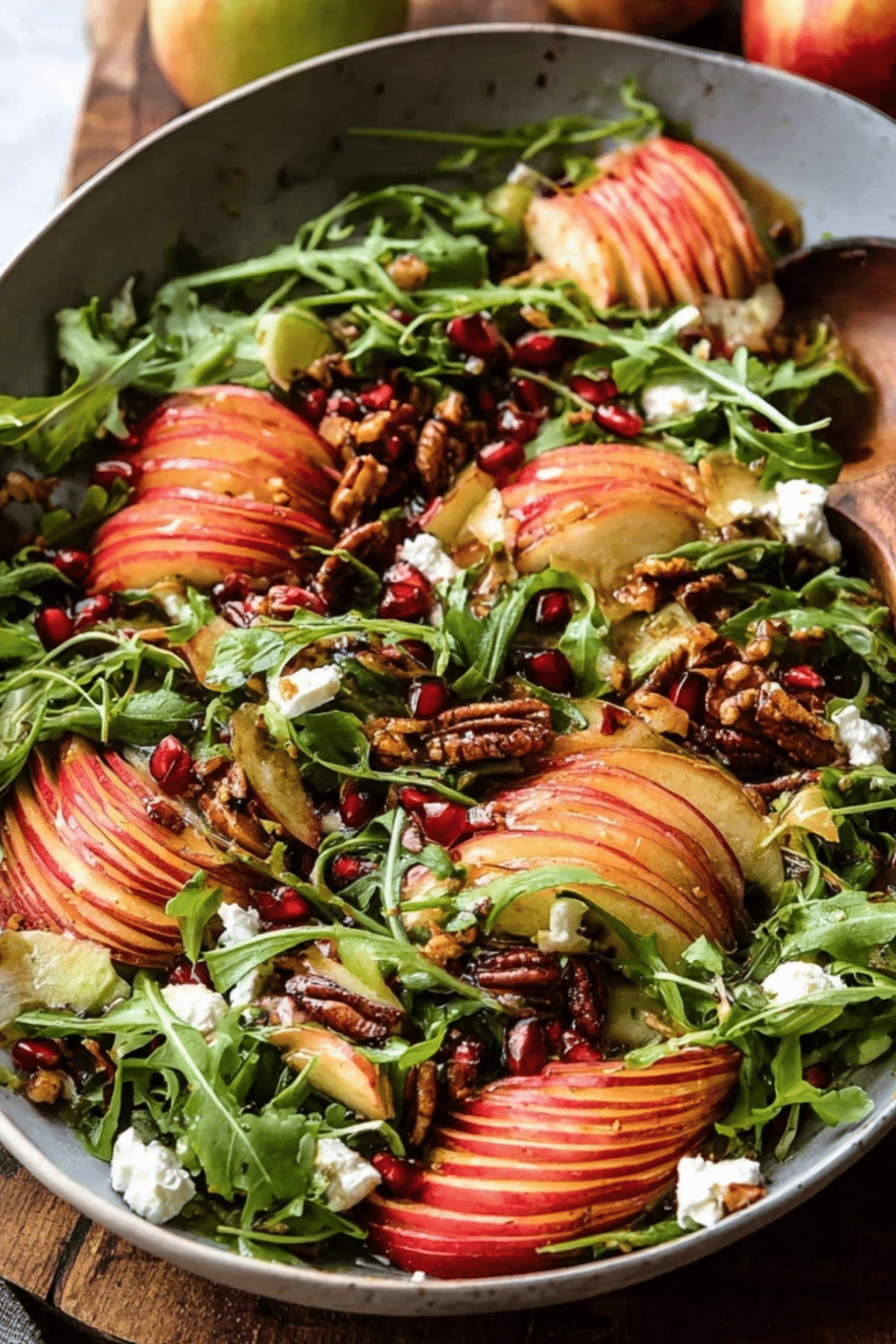 Honeycrisp Apple and Feta Salad with creamy feta and crunchy nuts